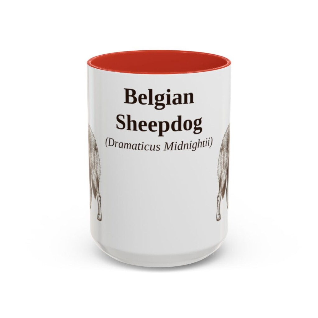 15oz Belgian Sheepdog Latin Mug, Belgian Sheepdog, Vintage Dog Coffee Mug, Dog Lover Gift