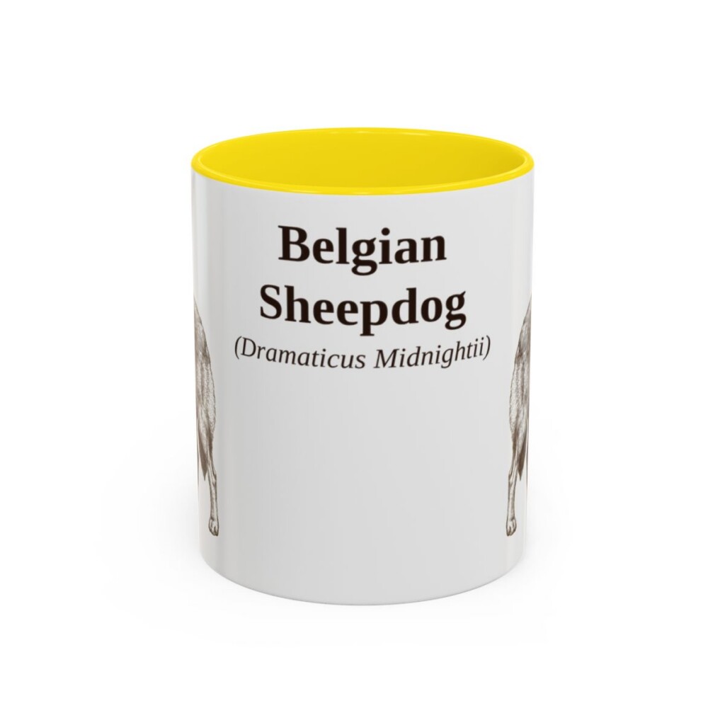 11oz Belgian Sheepdog Latin Mug, Belgian Sheepdog, Vintage Dog Coffee Mug, Dog Lover Gift