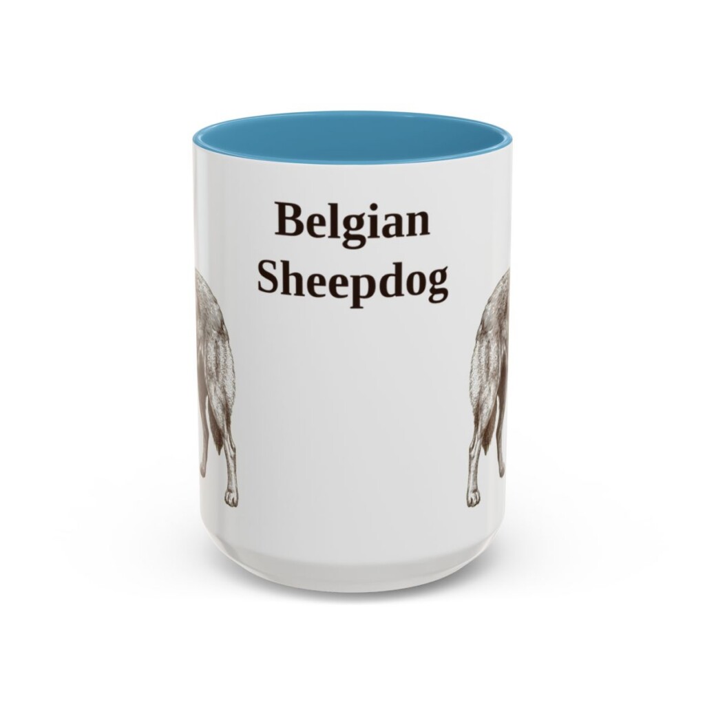 belgian-sheepdog-mug-light-blue-1 15oz Belgian Sheepdog Mug, Vintage Dog Portrait Coffee Mug, Dog Lover Gift