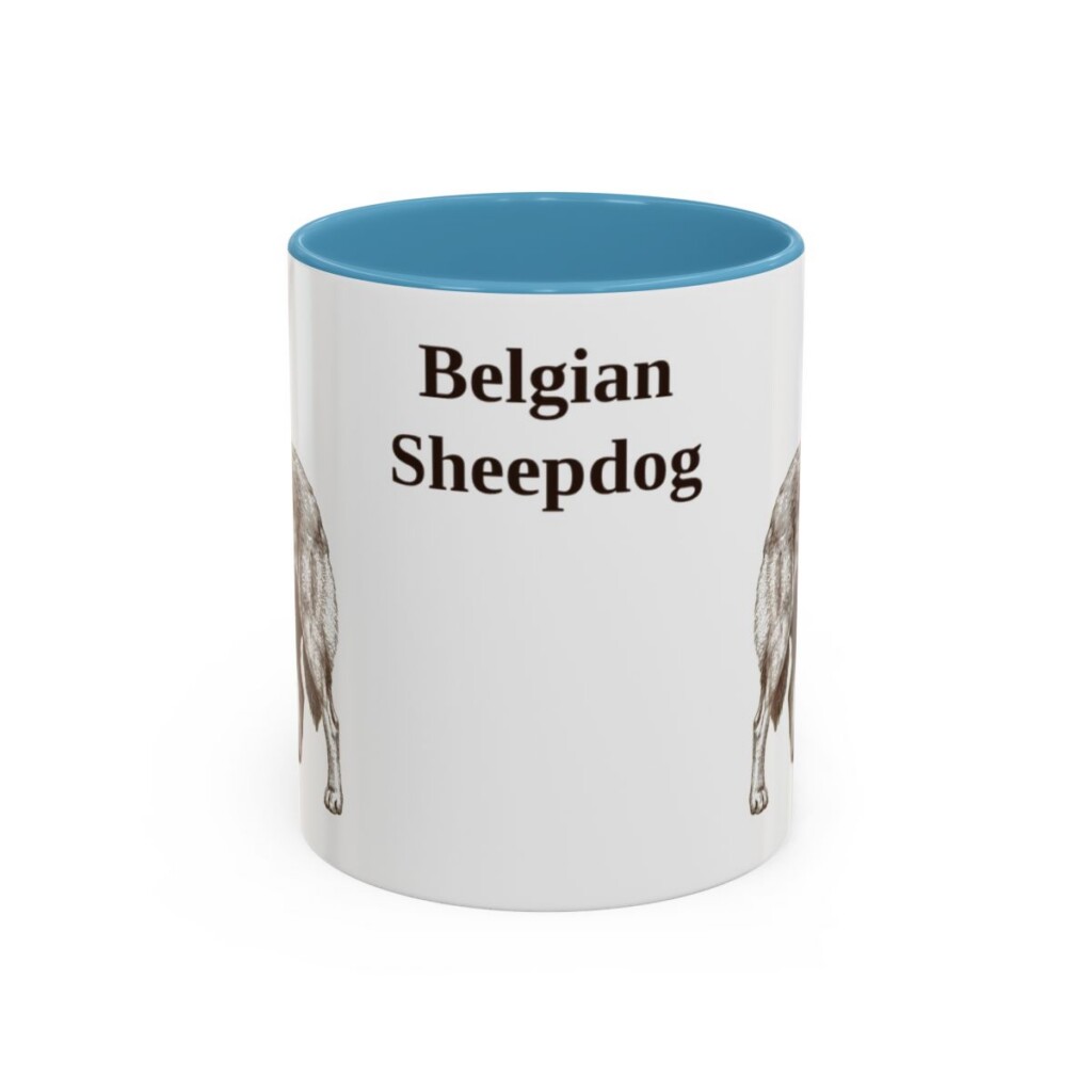 11oz Belgian Sheepdog Mug, Vintage Dog Portrait Coffee Mug, Dog Lover Gift