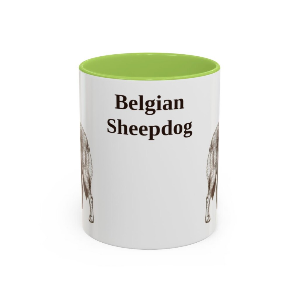 11oz Belgian Sheepdog Mug, Vintage Dog Portrait Coffee Mug, Dog Lover Gift