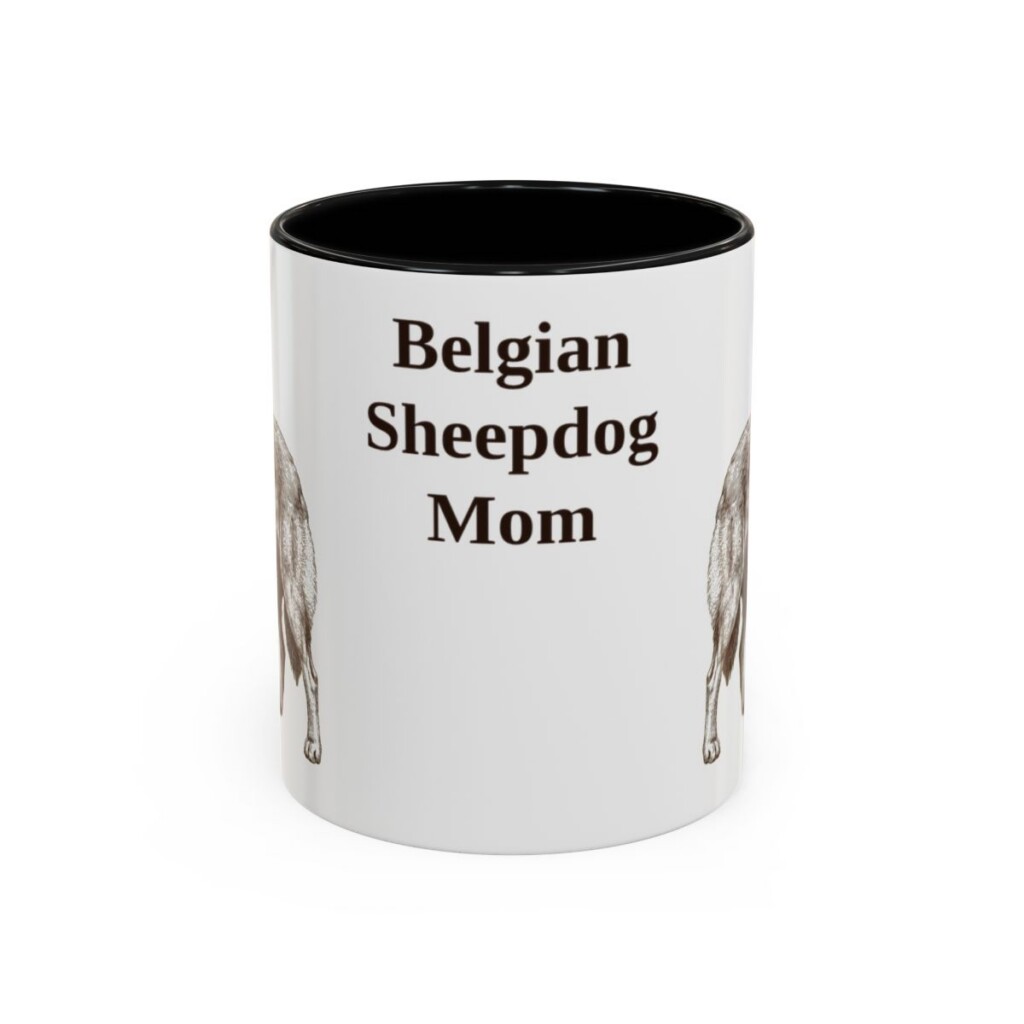 11oz Belgian Sheepdog Dog Mom Mug, Vintage Sketch Coffee Mug, Dog Mom Gift