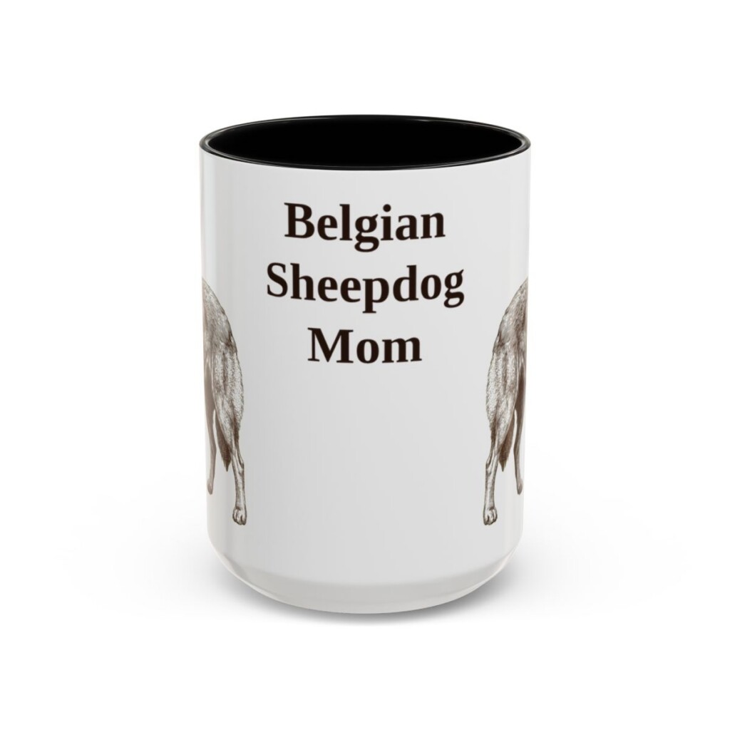 15oz Belgian Sheepdog Dog Mom Mug, Vintage Sketch Coffee Mug, Dog Mom Gift
