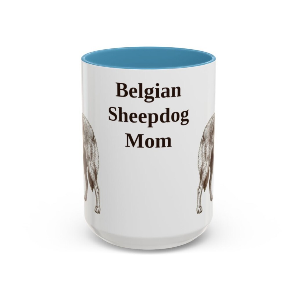 15oz Belgian Sheepdog Dog Mom Mug, Vintage Sketch Coffee Mug, Dog Mom Gift