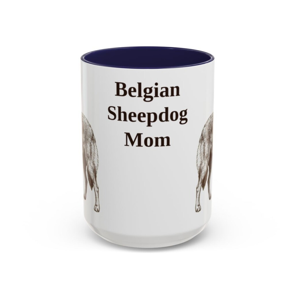 15oz Belgian Sheepdog Dog Mom Mug, Vintage Sketch Coffee Mug, Dog Mom Gift