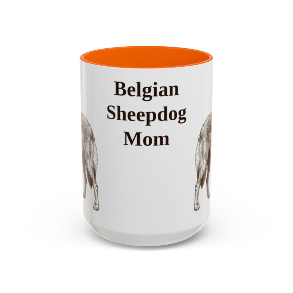 15oz Belgian Sheepdog Dog Mom Mug, Vintage Sketch Coffee Mug, Dog Mom Gift