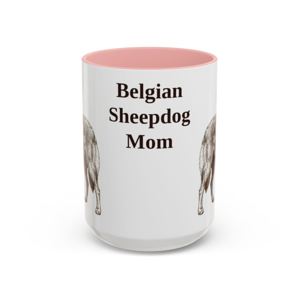 15oz Belgian Sheepdog Dog Mom Mug, Vintage Sketch Coffee Mug, Dog Mom Gift