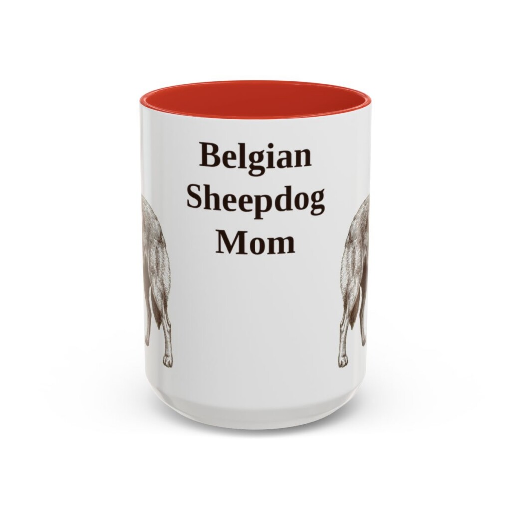 15oz Belgian Sheepdog Dog Mom Mug, Vintage Sketch Coffee Mug, Dog Mom Gift
