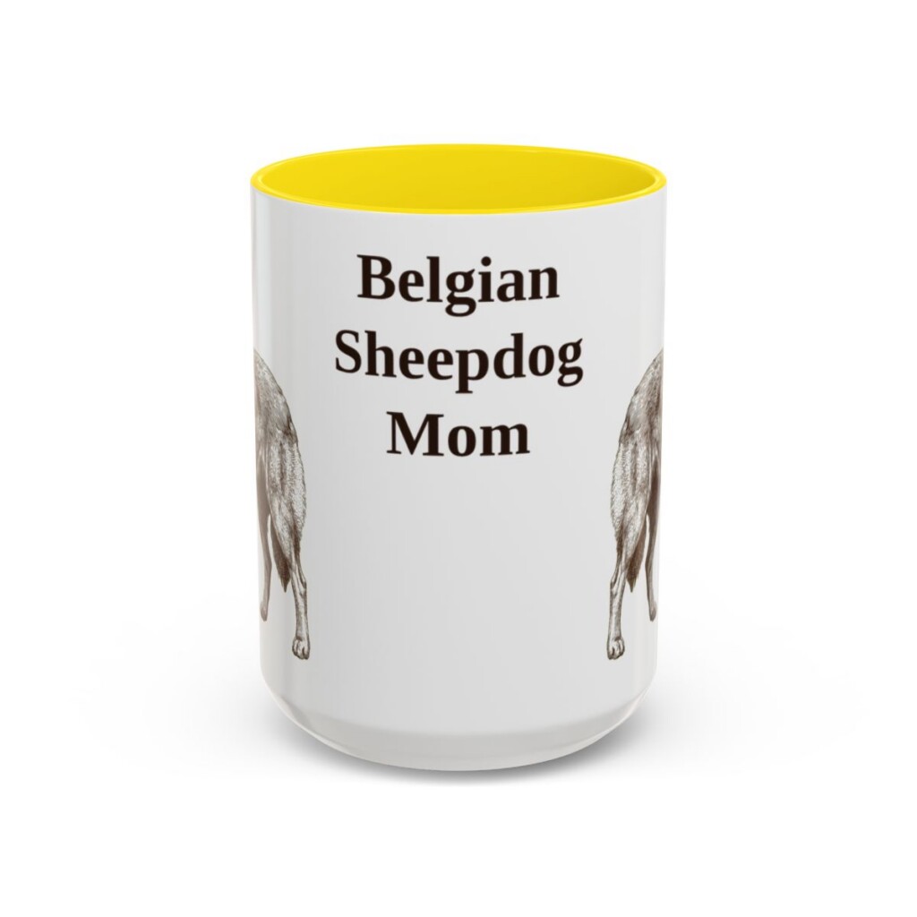 15oz Belgian Sheepdog Dog Mom Mug, Vintage Sketch Coffee Mug, Dog Mom Gift