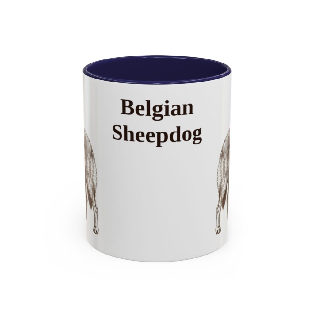 11oz Belgian Sheepdog Mug, Vintage Dog Portrait Coffee Mug, Dog Lover Gift