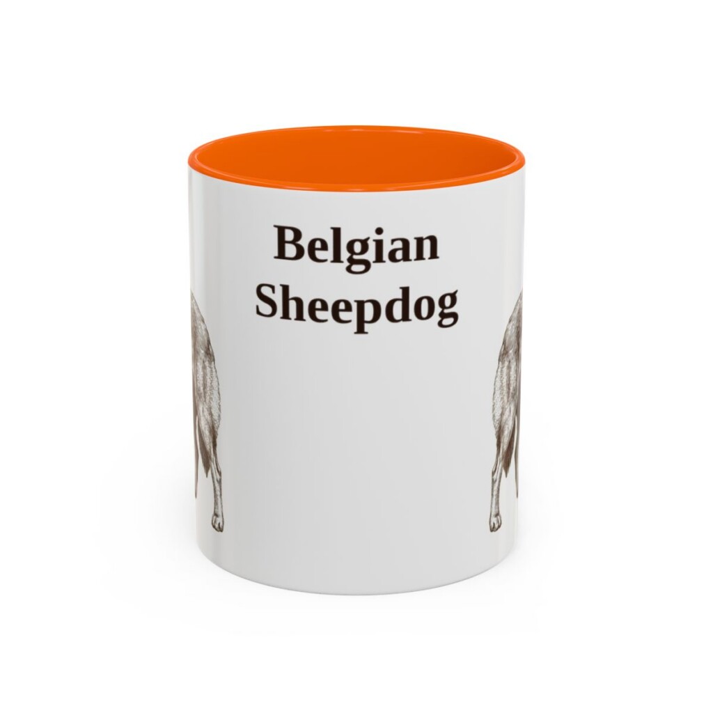 11oz Belgian Sheepdog Mug, Vintage Dog Portrait Coffee Mug, Dog Lover Gift