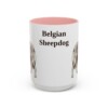 belgian-sheepdog-mug-pink-1 15oz Belgian Sheepdog Mug, Vintage Dog Portrait Coffee Mug, Dog Lover Gift