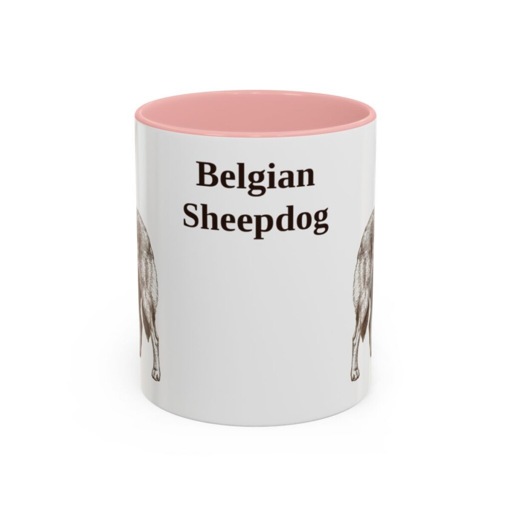 11oz Belgian Sheepdog Mug, Vintage Dog Portrait Coffee Mug, Dog Lover Gift