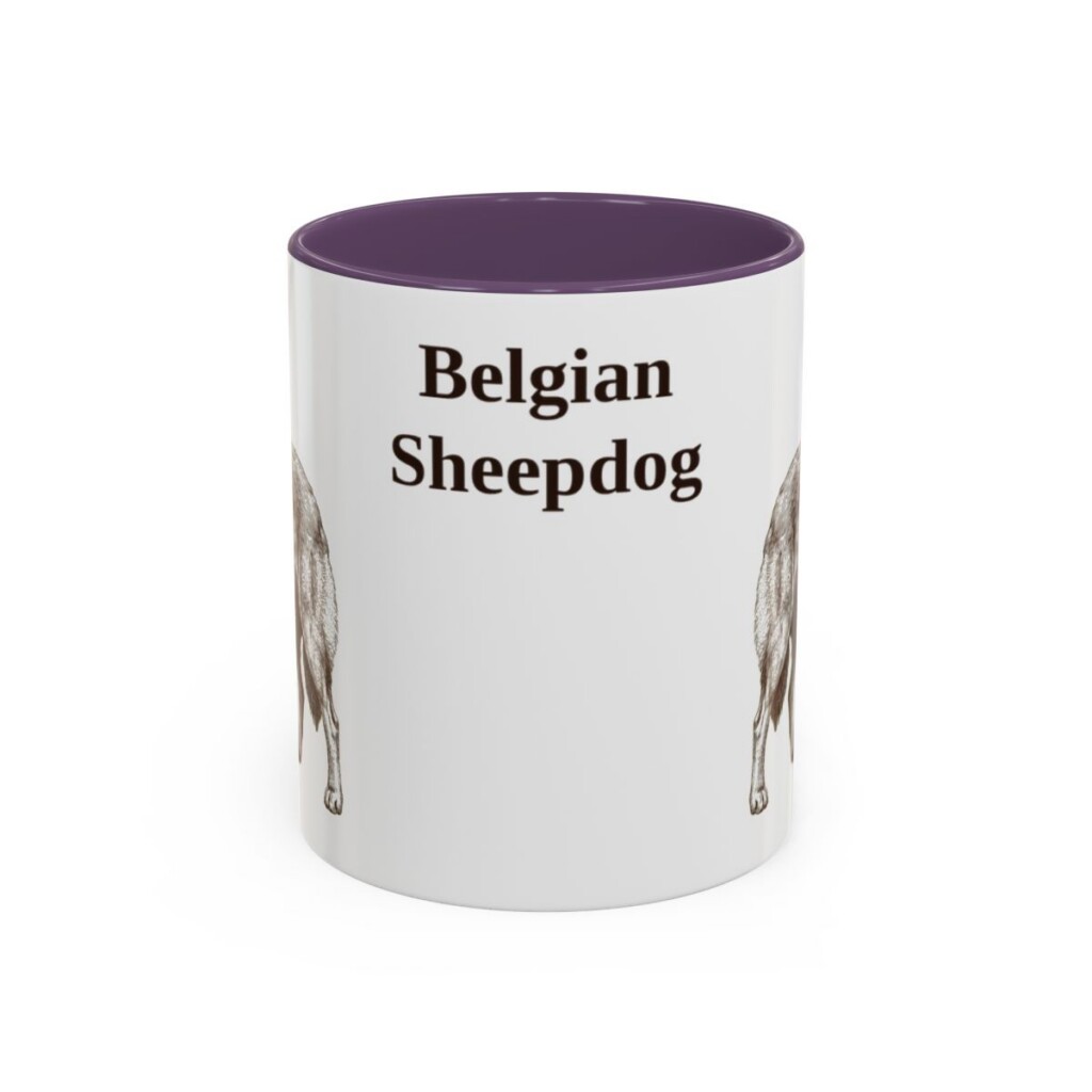 11oz Belgian Sheepdog Mug, Vintage Dog Portrait Coffee Mug, Dog Lover Gift