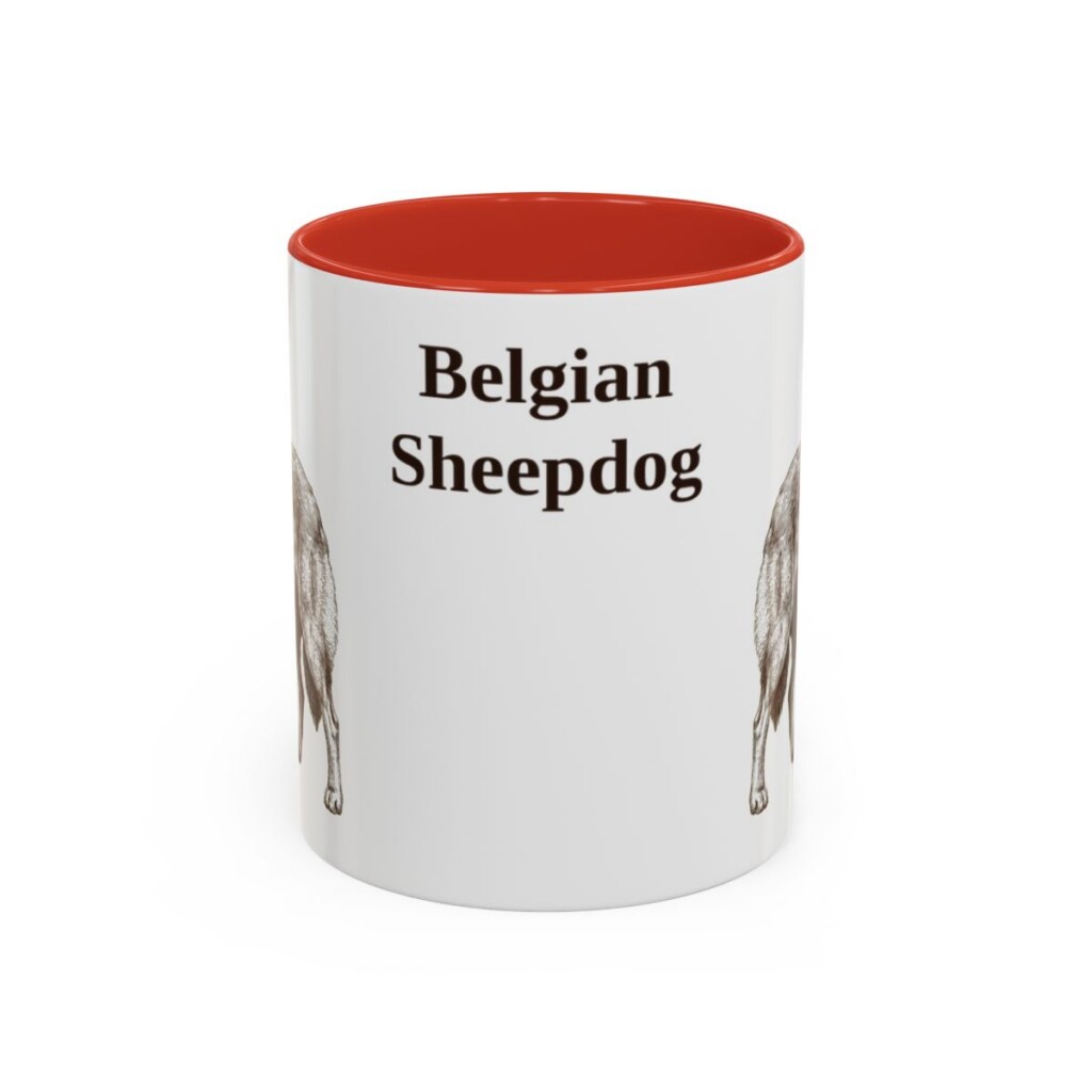 11oz Belgian Sheepdog Mug, Vintage Dog Portrait Coffee Mug, Dog Lover Gift