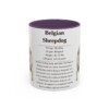 11oz Belgian Sheepdog Mug, Illustrated Dog Breed Facts Coffee Mug, Vintage Dog Keepsake Gift
