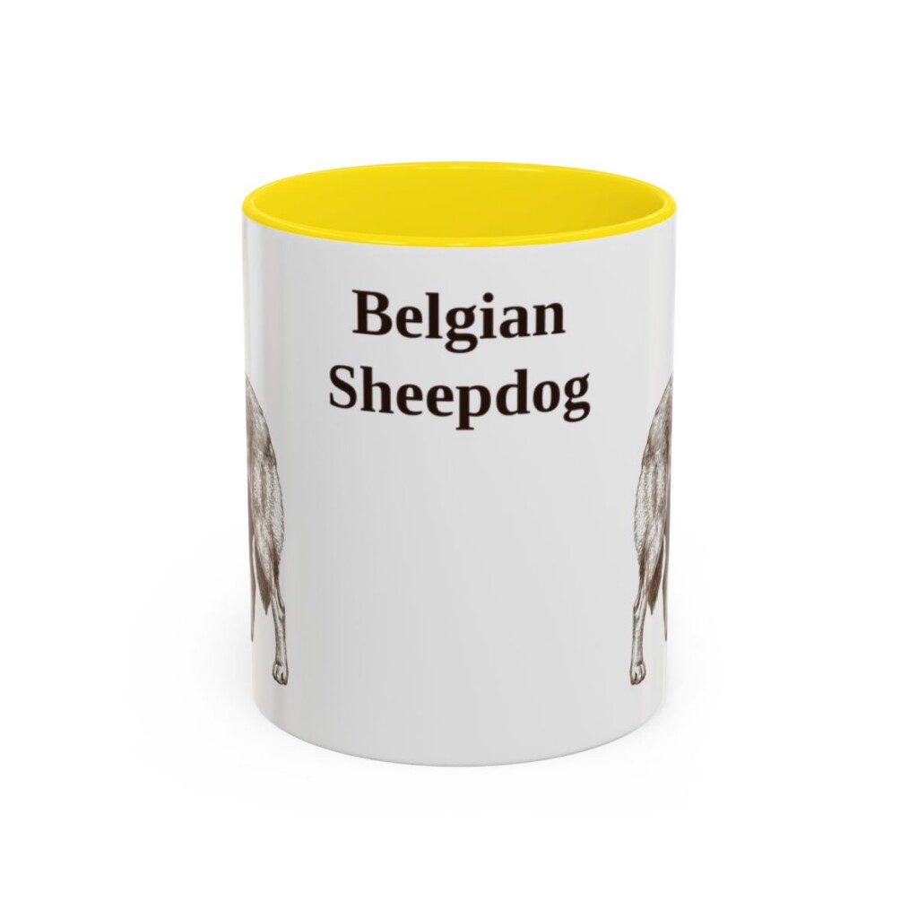 11oz Belgian Sheepdog Mug, Vintage Dog Portrait Coffee Mug, Dog Lover Gift