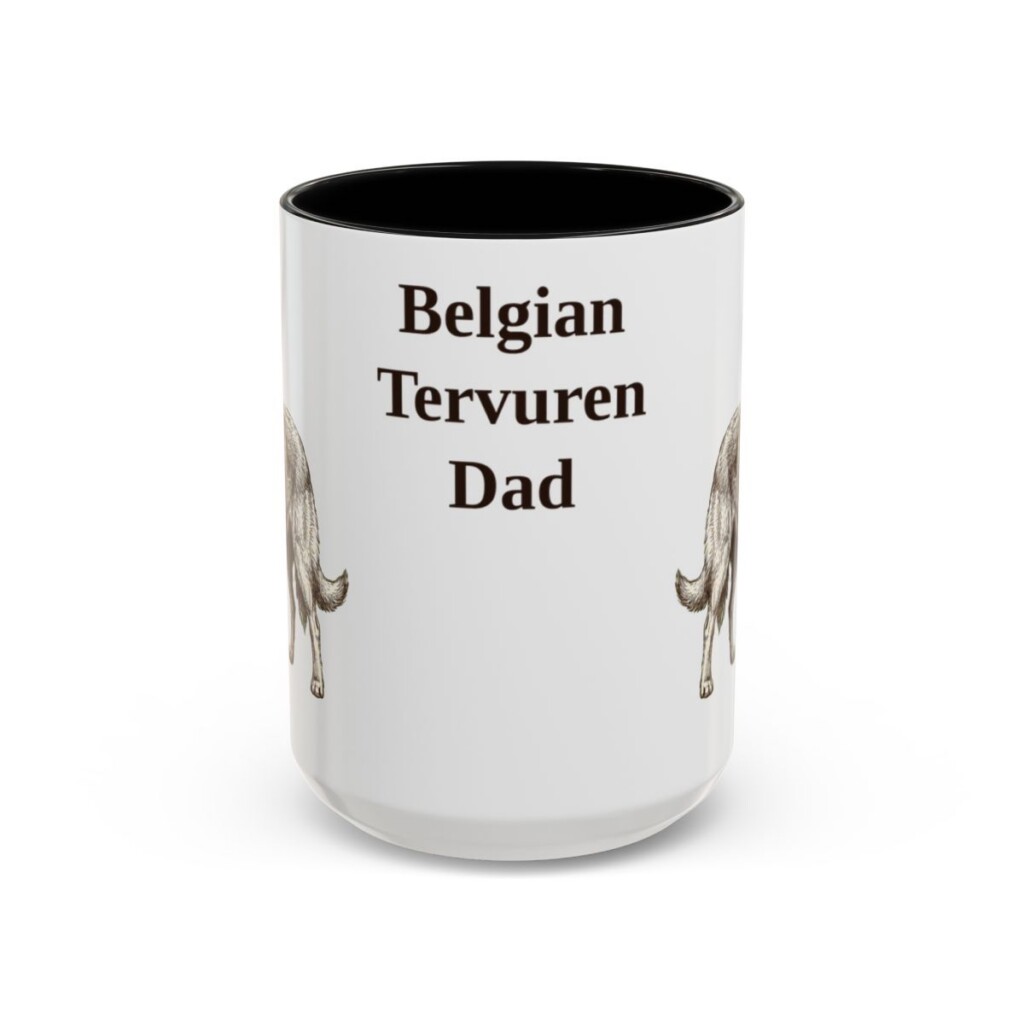 belgian-tervuren-mug-dad-black-front-3 15oz Belgian Tervuren Dog Dad Mug, Vintage Sketch Coffee Mug, Dog Dad Gift