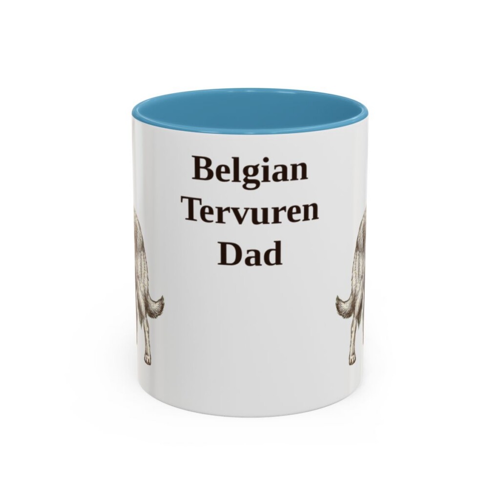 11oz Belgian Tervuren Dog Dad Mug, Vintage Sketch Coffee Mug, Dog Dad Gift