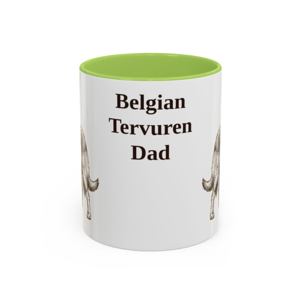 11oz Belgian Tervuren Dog Dad Mug, Vintage Sketch Coffee Mug, Dog Dad Gift