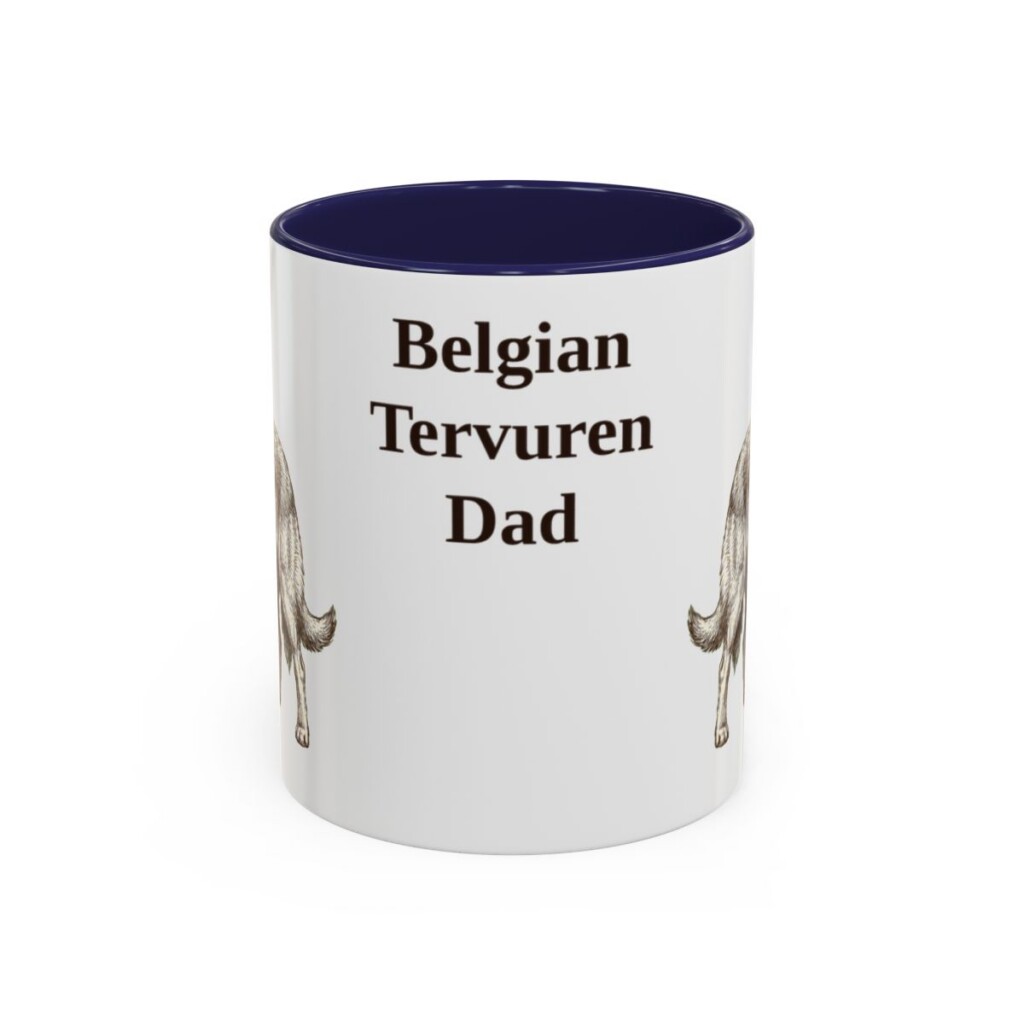 11oz Belgian Tervuren Dog Dad Mug, Vintage Sketch Coffee Mug, Dog Dad Gift