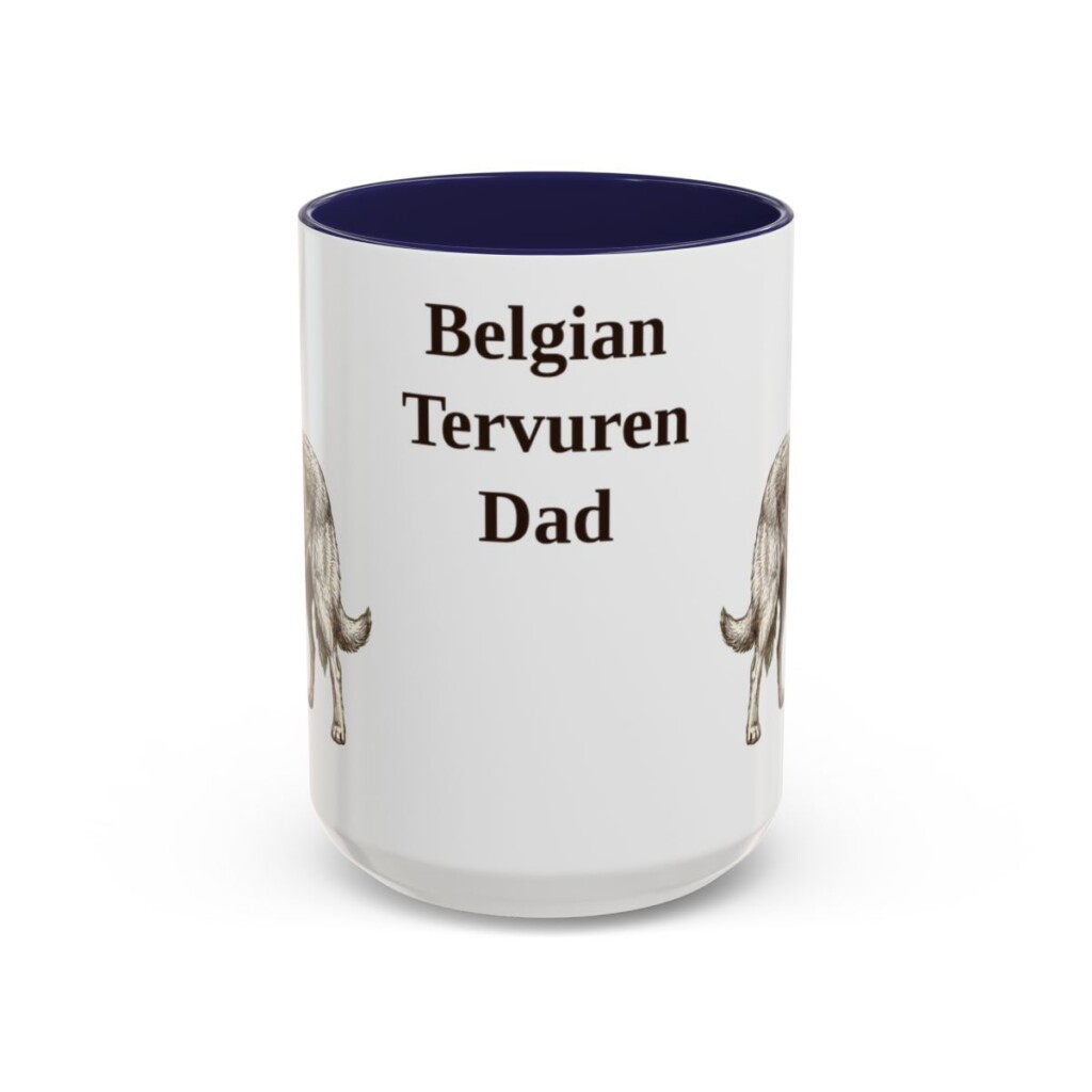 belgian-tervuren-mug-dad-navy-3 15oz Belgian Tervuren Dog Dad Mug, Vintage Sketch Coffee Mug, Dog Dad Gift