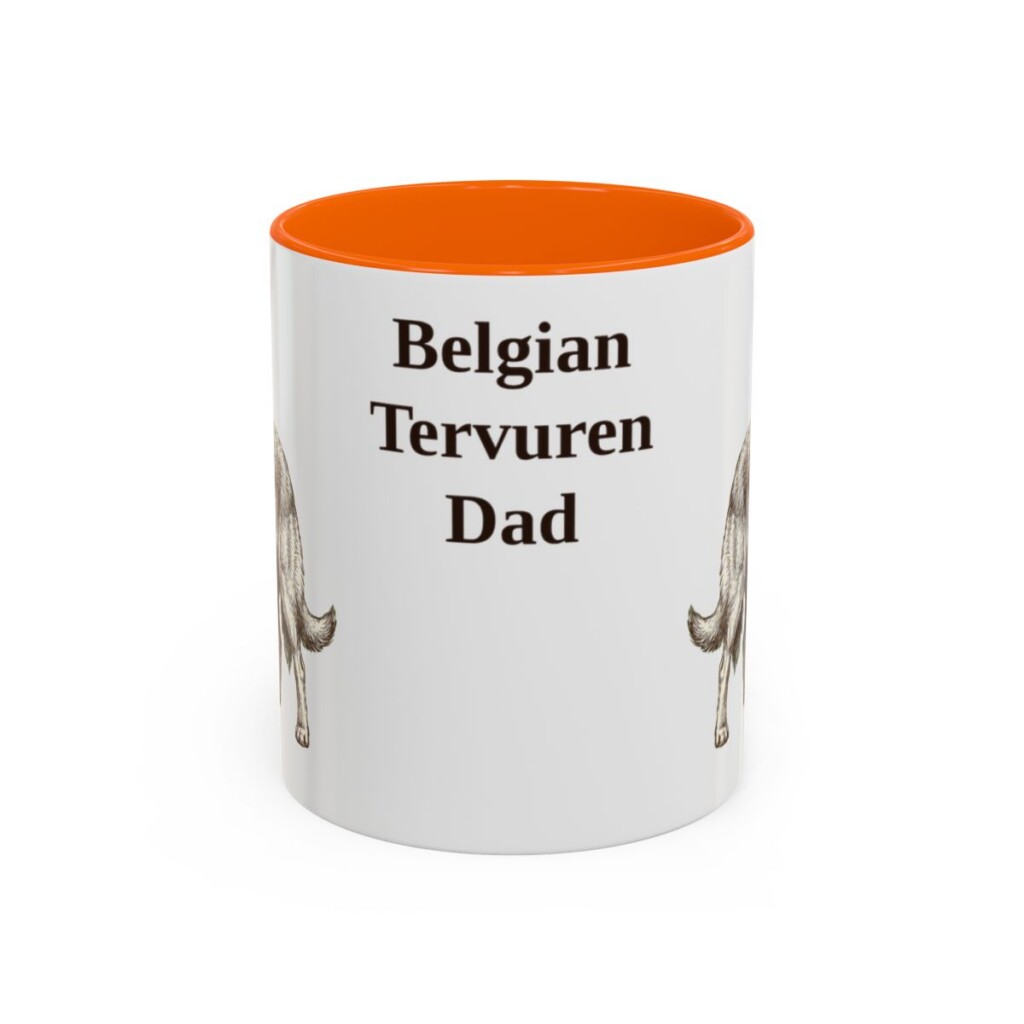 11oz Belgian Tervuren Dog Dad Mug, Vintage Sketch Coffee Mug, Dog Dad Gift