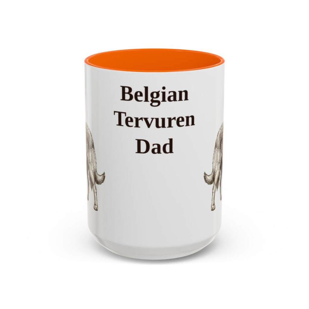 belgian-tervuren-mug-dad-orange-3 15oz Belgian Tervuren Dog Dad Mug, Vintage Sketch Coffee Mug, Dog Dad Gift