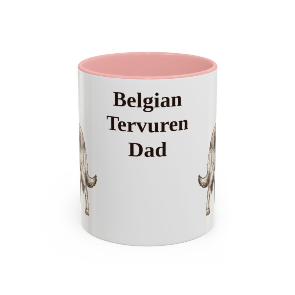 11oz Belgian Tervuren Dog Dad Mug, Vintage Sketch Coffee Mug, Dog Dad Gift