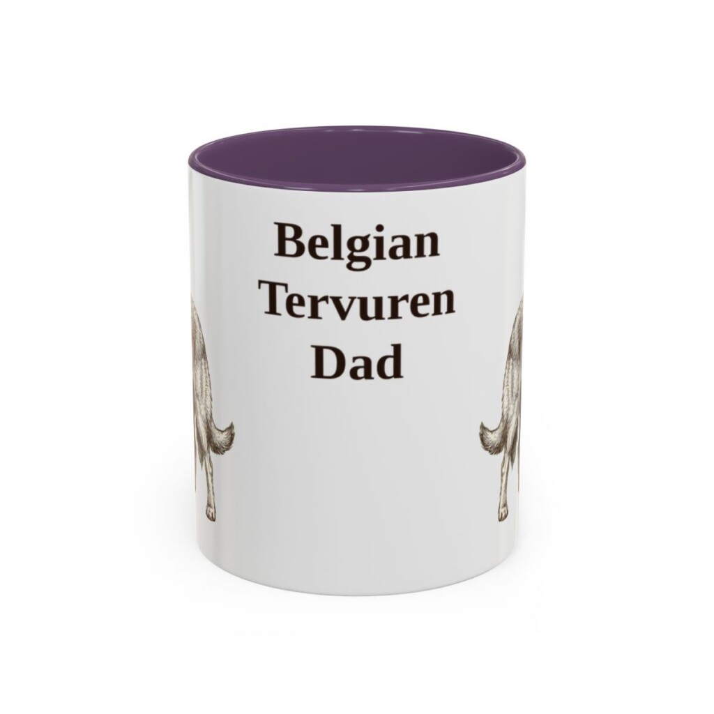 11oz Belgian Tervuren Dog Dad Mug, Vintage Sketch Coffee Mug, Dog Dad Gift