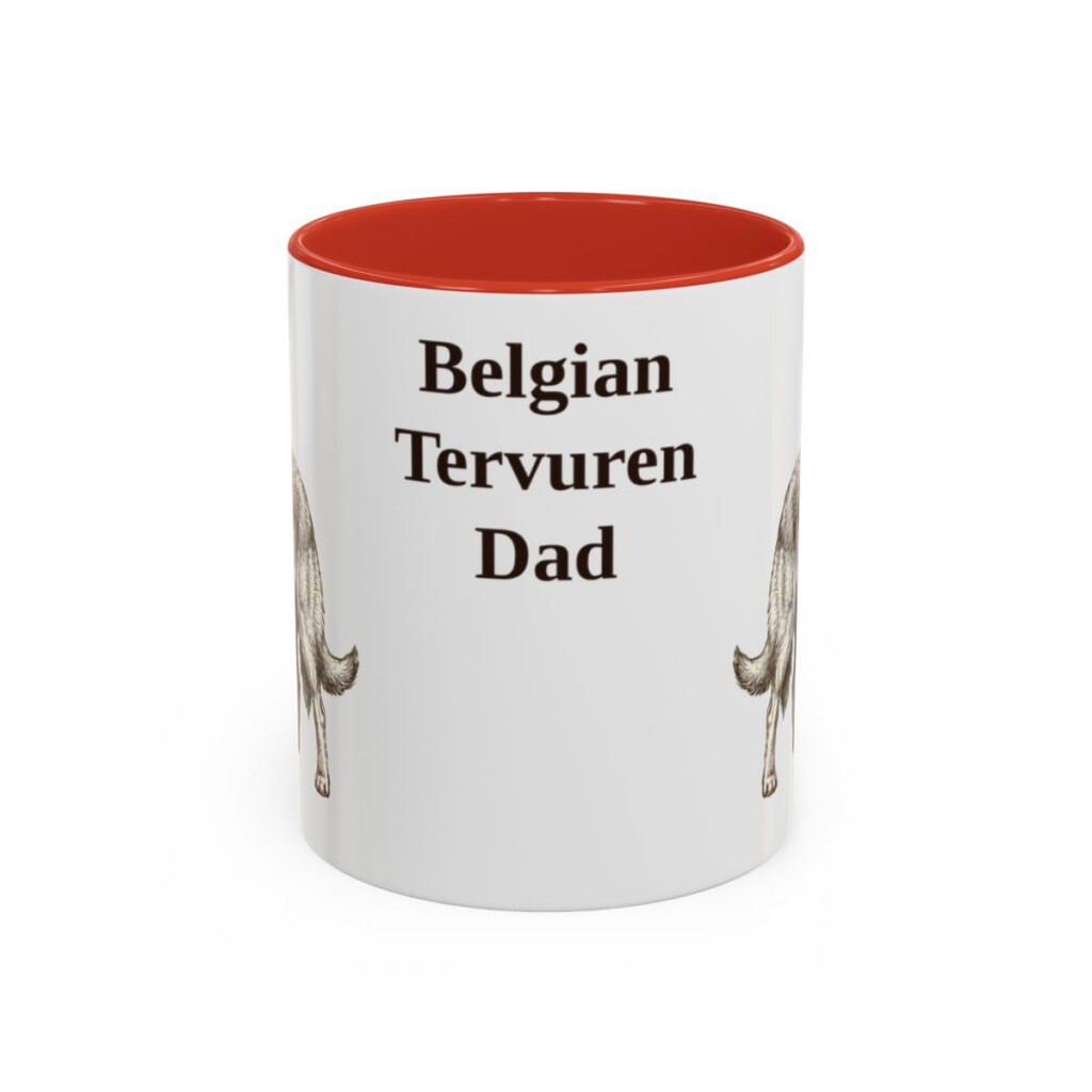 11oz Belgian Tervuren Dog Dad Mug, Vintage Sketch Coffee Mug, Dog Dad Gift