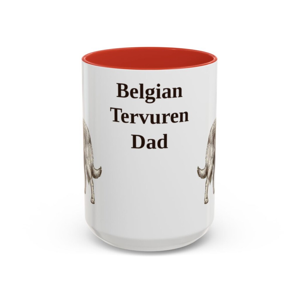 belgian-tervuren-mug-dad-red-3 15oz Belgian Tervuren Dog Dad Mug, Vintage Sketch Coffee Mug, Dog Dad Gift