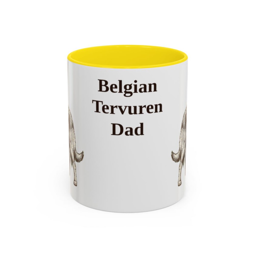 11oz Belgian Tervuren Dog Dad Mug, Vintage Sketch Coffee Mug, Dog Dad Gift