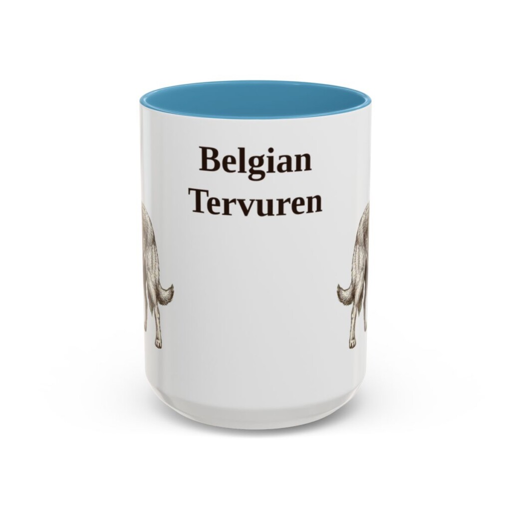 15oz Belgian Tervuren Mug, Vintage Dog Portrait Coffee Mug, Dog Lover Gift