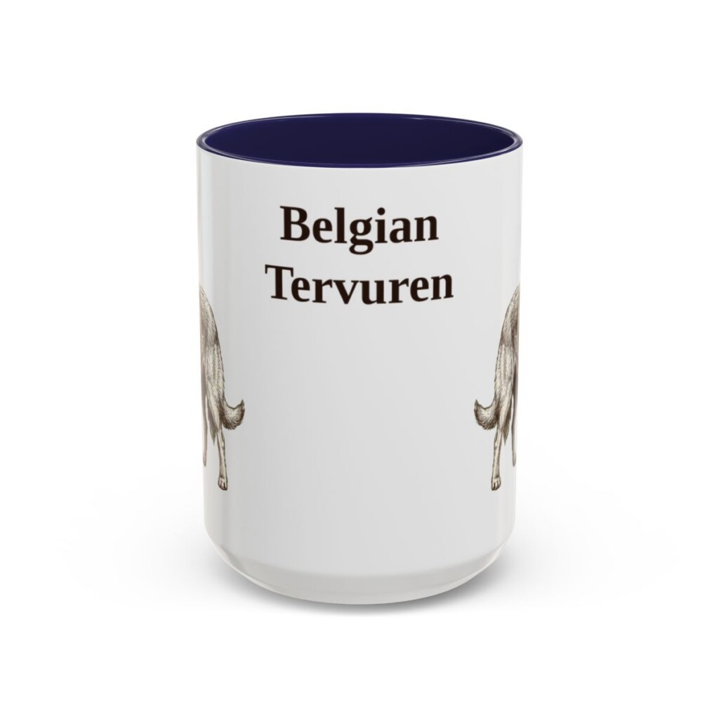 15oz Belgian Tervuren Mug, Vintage Dog Portrait Coffee Mug, Dog Lover Gift