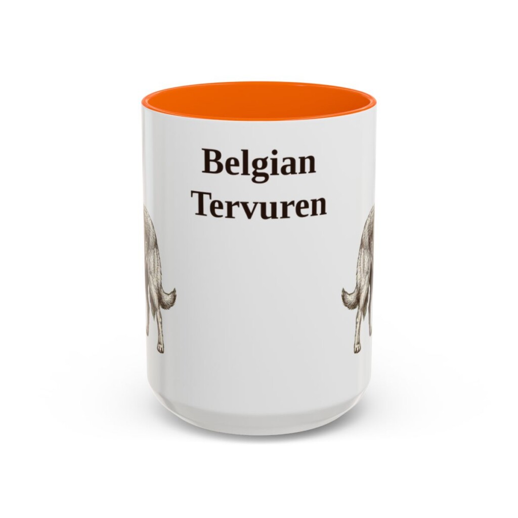 15oz Belgian Tervuren Mug, Vintage Dog Portrait Coffee Mug, Dog Lover Gift
