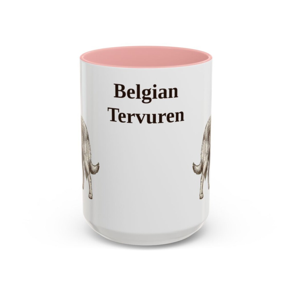 15oz Belgian Tervuren Mug, Vintage Dog Portrait Coffee Mug, Dog Lover Gift