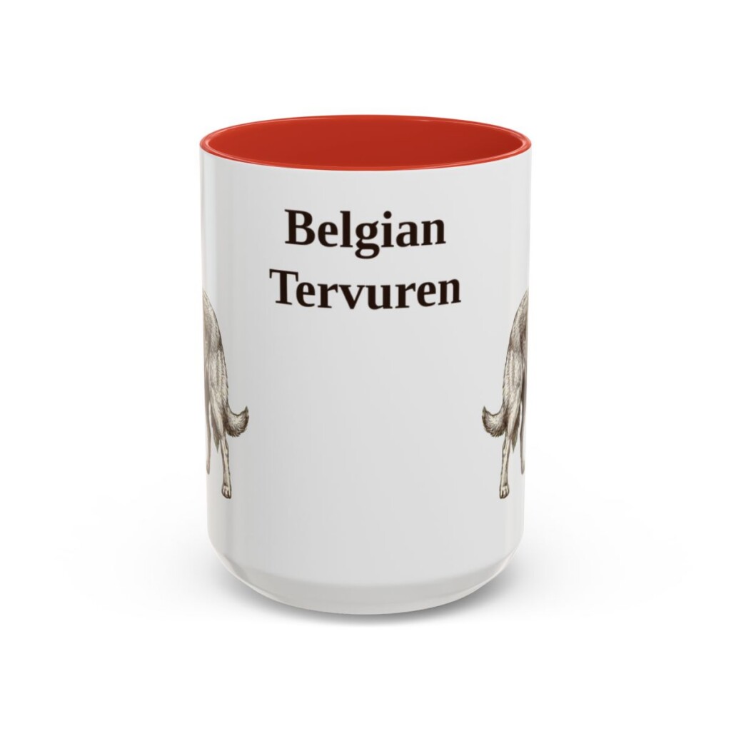 15oz Belgian Tervuren Mug, Vintage Dog Portrait Coffee Mug, Dog Lover Gift