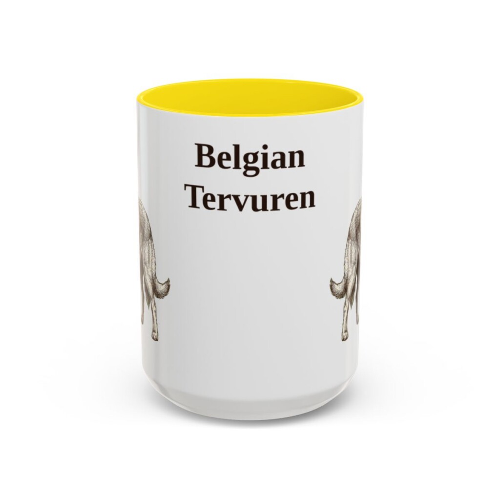 15oz Belgian Tervuren Mug, Vintage Dog Portrait Coffee Mug, Dog Lover Gift