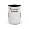 15oz Bergamasco Sheepdog Mug, Vintage Dog Portrait Coffee Mug, Dog Lover Gift