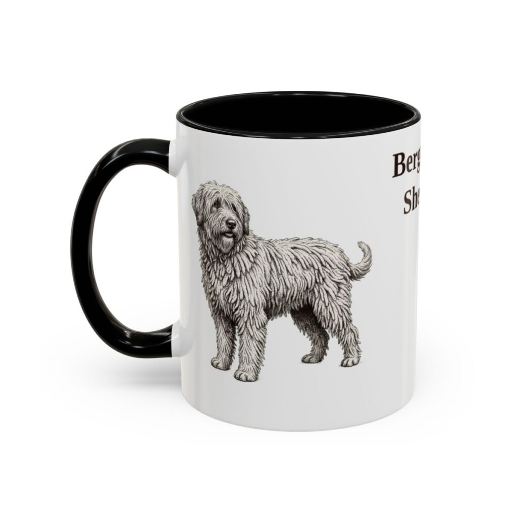 11oz Bergamasco Sheepdog Mug, Vintage Dog Portrait Coffee Mug, Dog Lover Gift