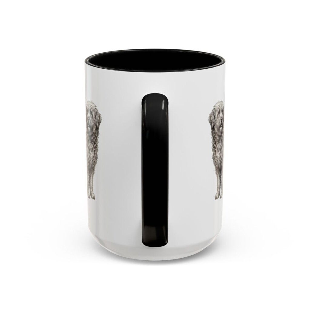 15oz Bergamasco Sheepdog Dog Dad Mug, Vintage Sketch Coffee Mug, Dog Dad Gift