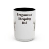 15oz Bergamasco Sheepdog Dog Dad Mug, Vintage Sketch Coffee Mug, Dog Dad Gift