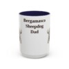 15oz Bergamasco Sheepdog Dog Dad Mug, Vintage Sketch Coffee Mug, Dog Dad Gift