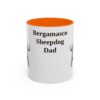 bergamasco-sheepdog-mug-dad-orange-1 11oz Bergamasco Sheepdog Dog Dad Mug, Vintage Sketch Coffee Mug, Dog Dad Gift