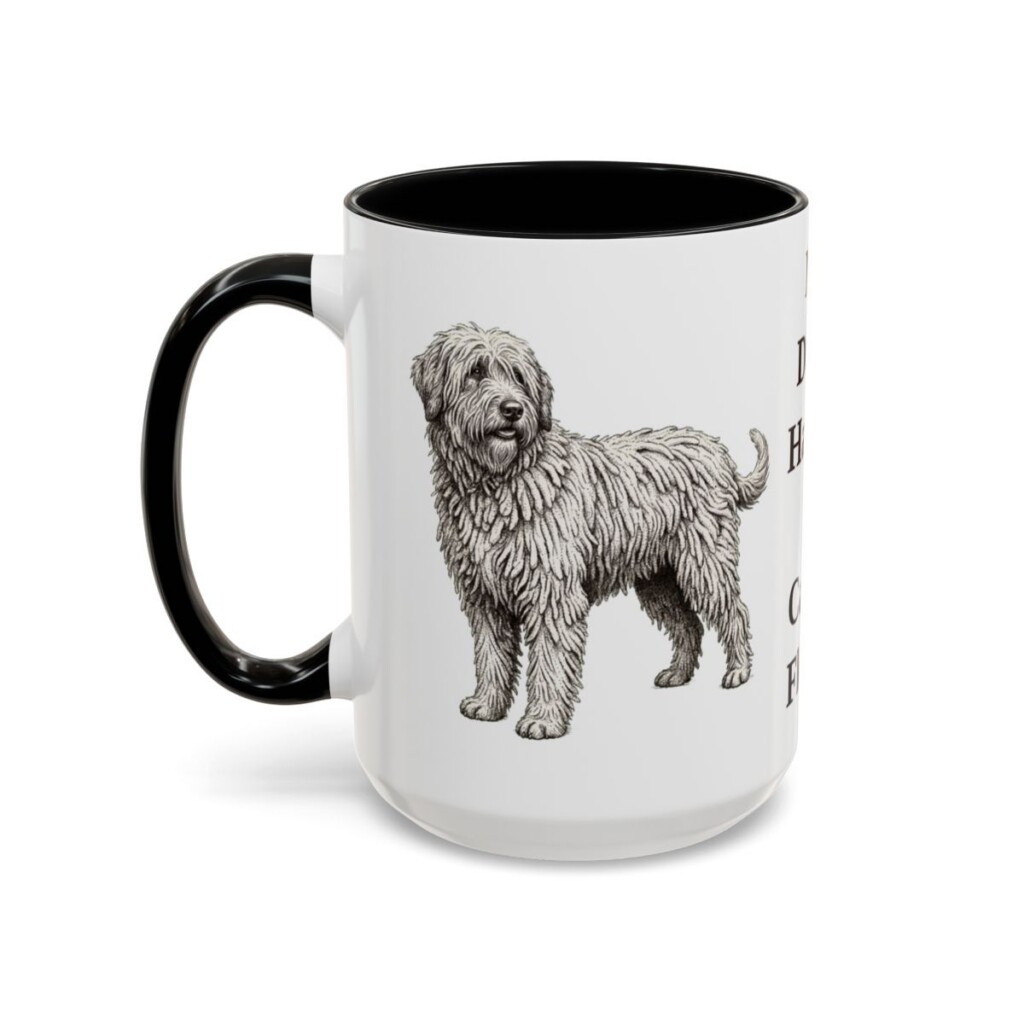 15oz Funny Bergamasco Sheepdog Mug, My Dog's Hairdo Is Called Flocks, Vintage Dog Coffee Mug, Dog Lover Gift