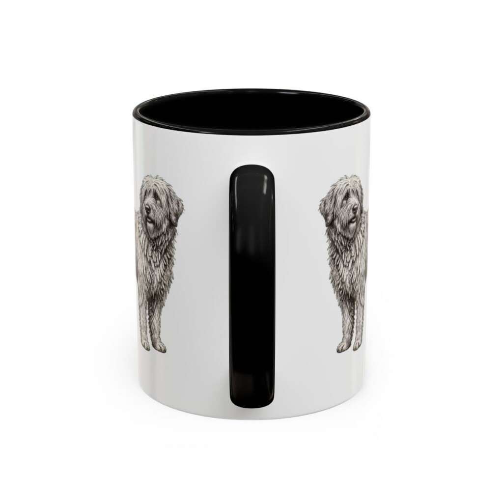 bergamasco-sheepdog-mug-latin-black-back-3 11oz Bergamasco Sheepdog Latin Mug, Bergamasco Sheepdog, Vintage Dog Coffee Mug, Dog Lover Gift