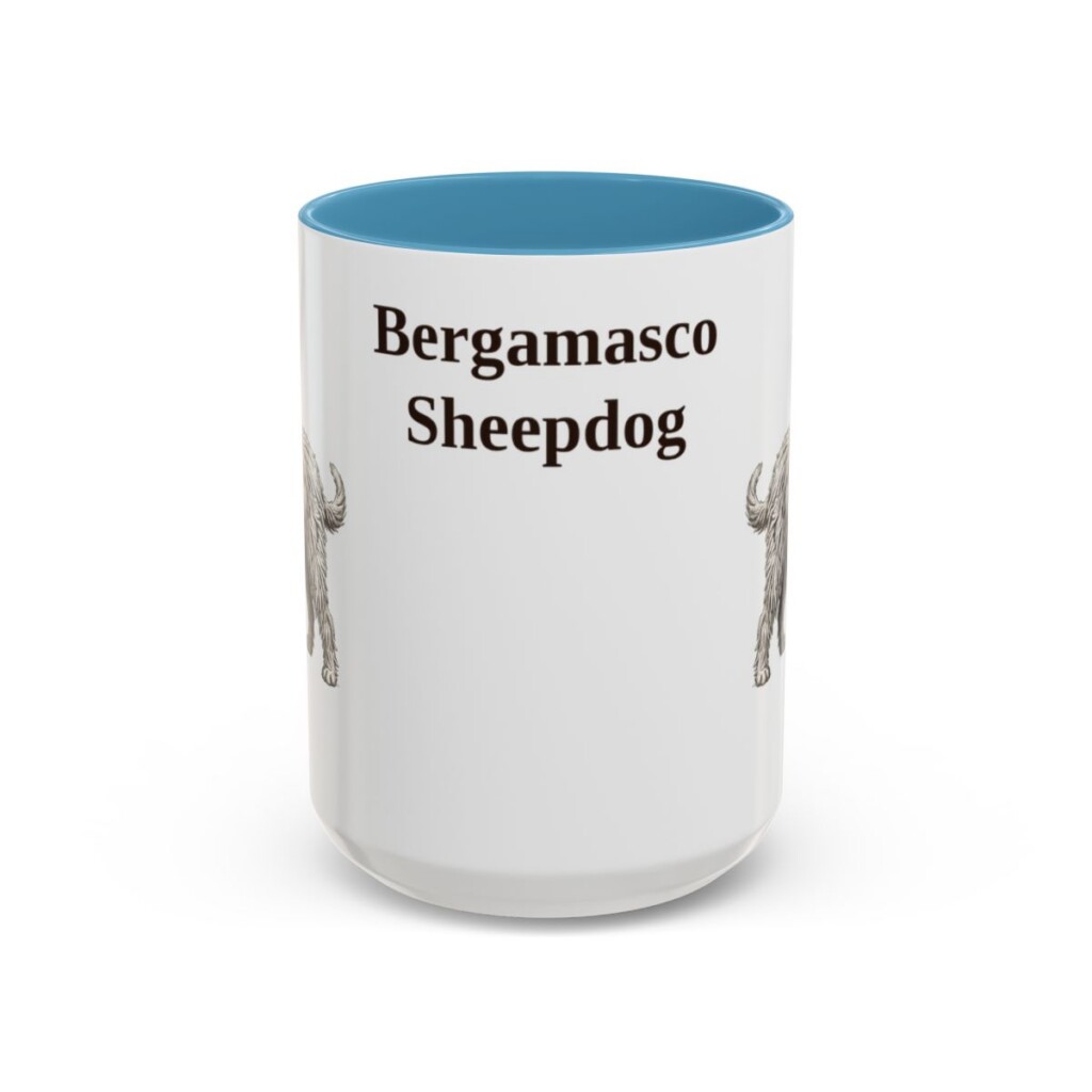 15oz Bergamasco Sheepdog Mug, Vintage Dog Portrait Coffee Mug, Dog Lover Gift