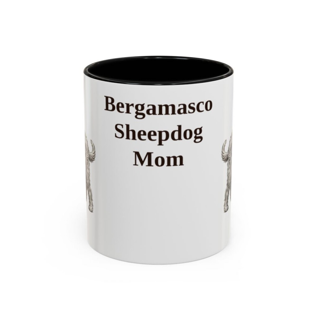 bergamasco-sheepdog-mug-mom-black-front-1 11oz Bergamasco Sheepdog Dog Mom Mug, Vintage Sketch Coffee Mug, Dog Mom Gift
