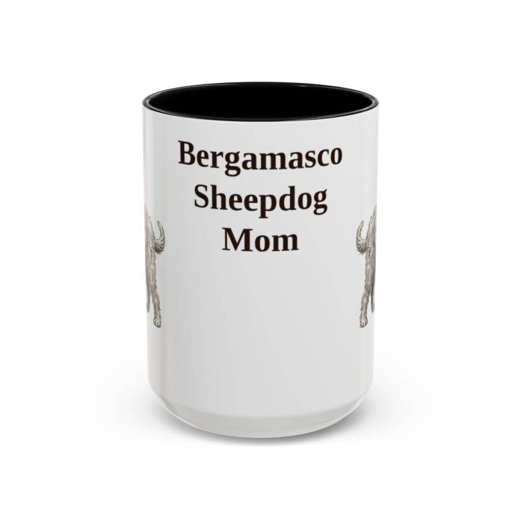 15oz Bergamasco Sheepdog Dog Mom Mug, Vintage Sketch Coffee Mug, Dog Mom Gift